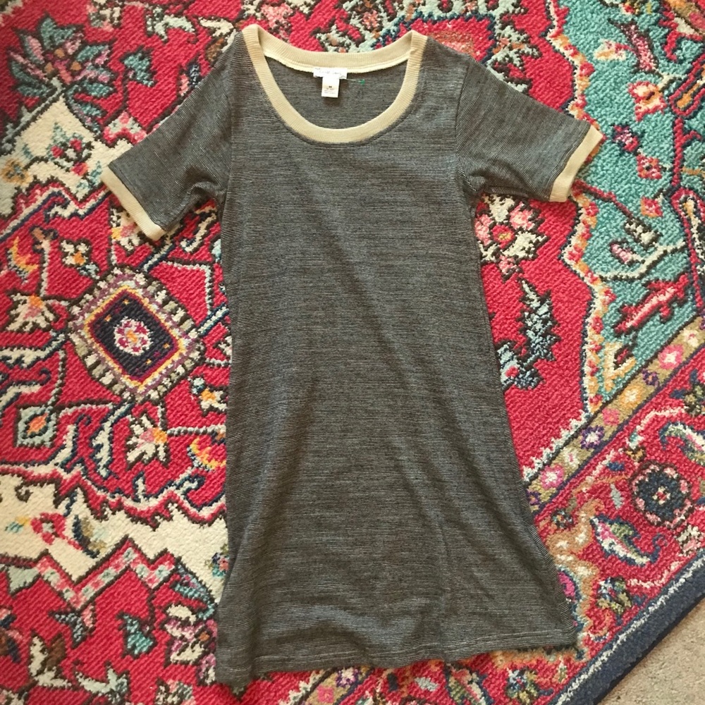 Tweed look sweater dress short sleeve